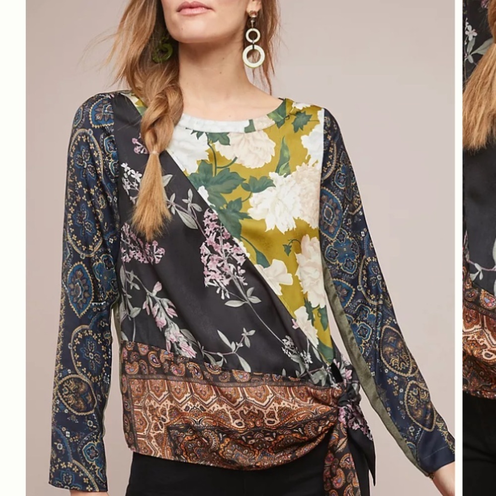 Anthropologie | Tiny Mixed Print Blouse - image 6